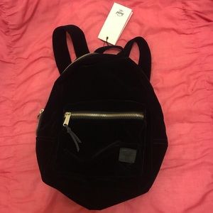NWT Herschel Navy Velvet Backpack